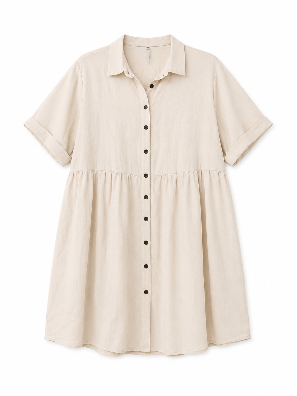 Auslily Light Beige Button-Front Shirt Dress XXL NWT